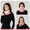 Fleece - Lined Knit Neck Warmer Gaiter - Double - Layer Acrylic & Polyester, Stretchy, Soft, Wind - Resistant, Warm - Pink