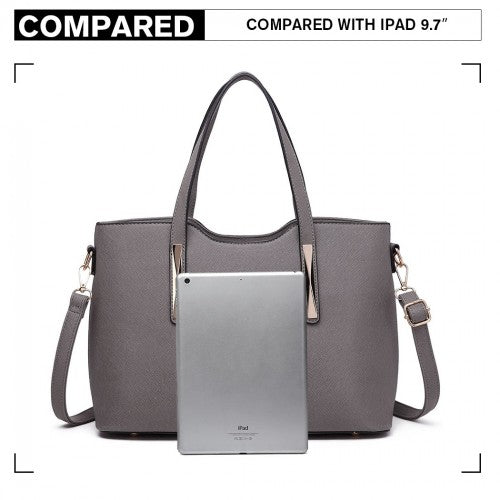 Miss Lulu Pu Leather Handbag & Purse - Grey