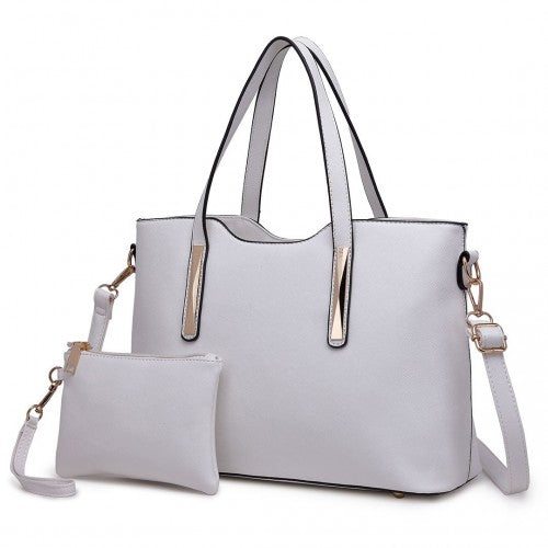 Miss Lulu Pu Leather Handbag & Purse - White