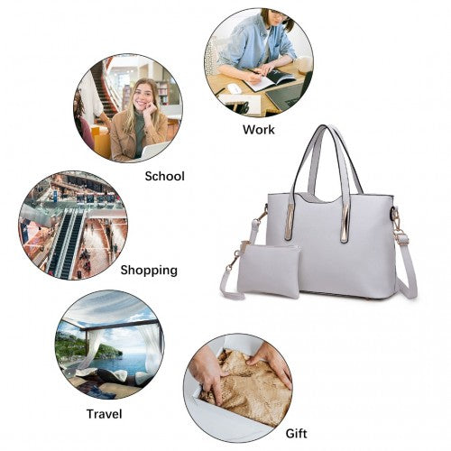 Miss Lulu Pu Leather Handbag & Purse - White
