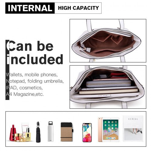 Miss Lulu Pu Leather Handbag & Purse - White