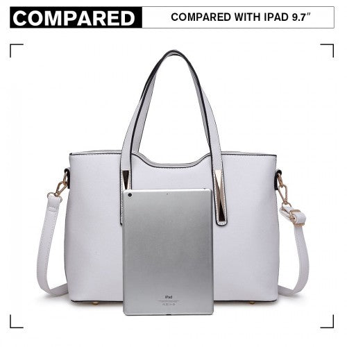 Miss Lulu Pu Leather Handbag & Purse - White