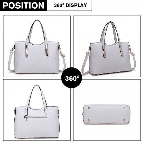 Miss Lulu Pu Leather Handbag & Purse - White