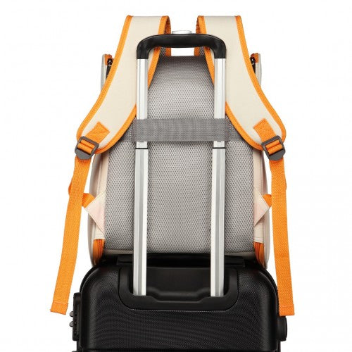 Kono Lightweight Portable Breathable Folding Pet Backpack - Beige And Yellow