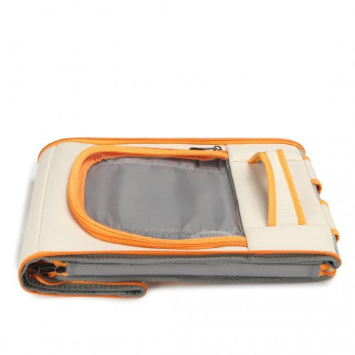 Kono Lightweight Portable Breathable Folding Pet Backpack - Beige And Yellow