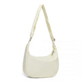 Water - resistant Portable Crescent Shoulder Cross Body Bag - Beige