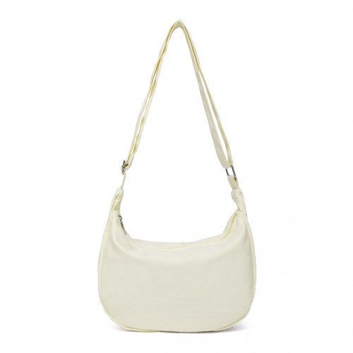 Water - resistant Portable Crescent Shoulder Cross Body Bag - Beige