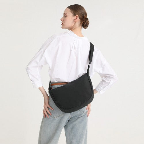 Water - resistant Portable Crescent Shoulder Cross Body Bag - Purple