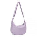 Water - resistant Portable Crescent Shoulder Cross Body Bag - Purple
