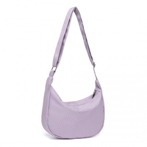 Water - resistant Portable Crescent Shoulder Cross Body Bag - Purple