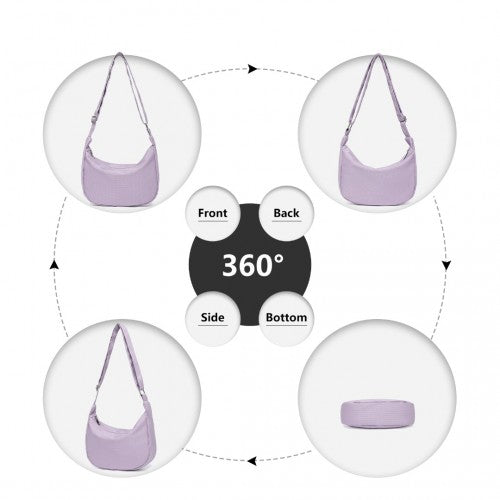 Water - resistant Portable Crescent Shoulder Cross Body Bag - Purple
