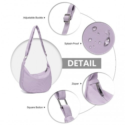 Water - resistant Portable Crescent Shoulder Cross Body Bag - Purple