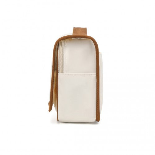 Classic Hanging Multi - Pocket Waterproof Travel Makeup Bag - Beige And Brown