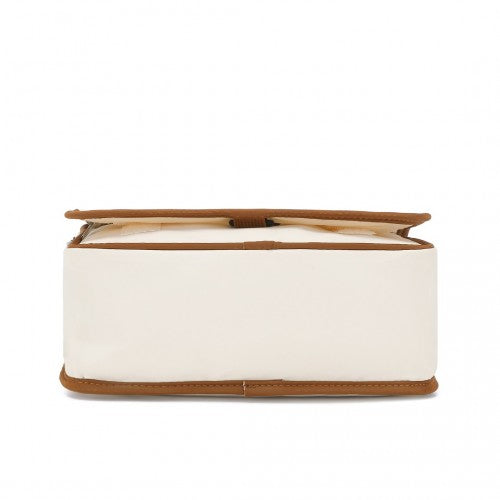 Classic Hanging Multi - Pocket Waterproof Travel Makeup Bag - Beige And Brown