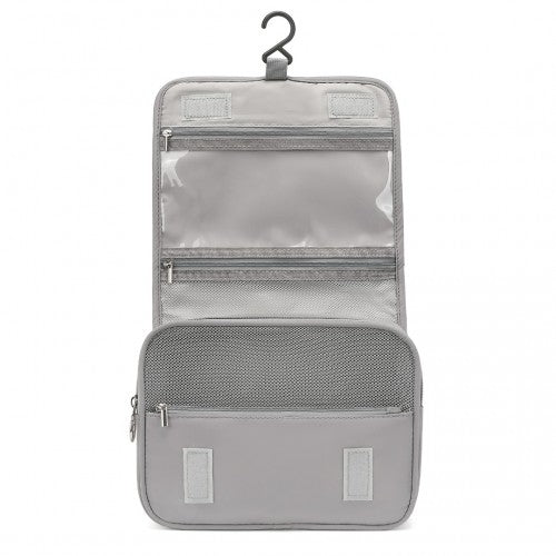 Classic Hanging Multi - Pocket Waterproof Travel Makeup Bag - Grey