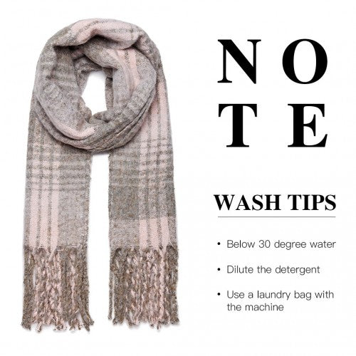 Stylish Soft Warm Wrap Check Print Shawl Scarf - Grey