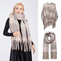 Stylish Soft Warm Wrap Check Print Shawl Scarf - Grey