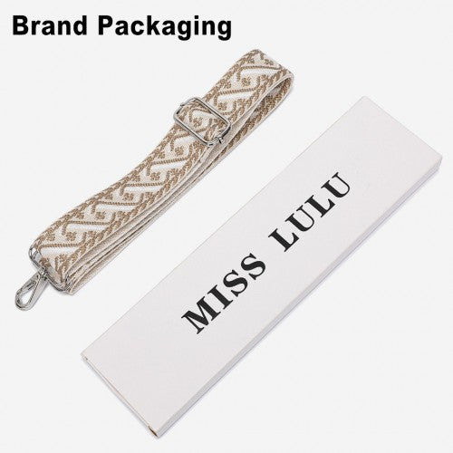Miss Lulu Stylish Adjustable Patterned Shoulder Strap for All Bag Types - Khaki