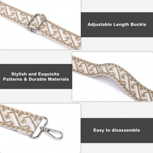 Miss Lulu Stylish Adjustable Patterned Shoulder Strap for All Bag Types - Khaki