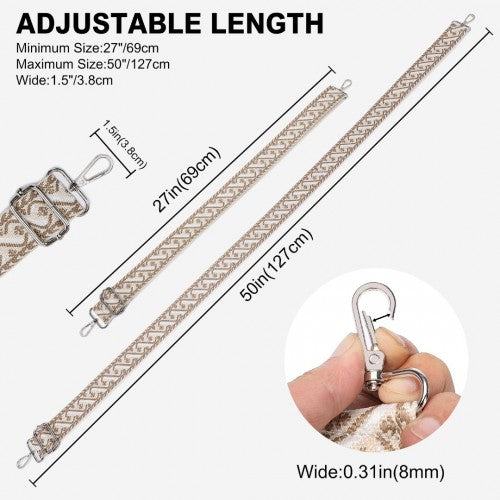 Miss Lulu Stylish Adjustable Patterned Shoulder Strap for All Bag Types - Khaki