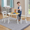 Kids Round Wooden Table & 2 Chairs Set (Ages 2+)