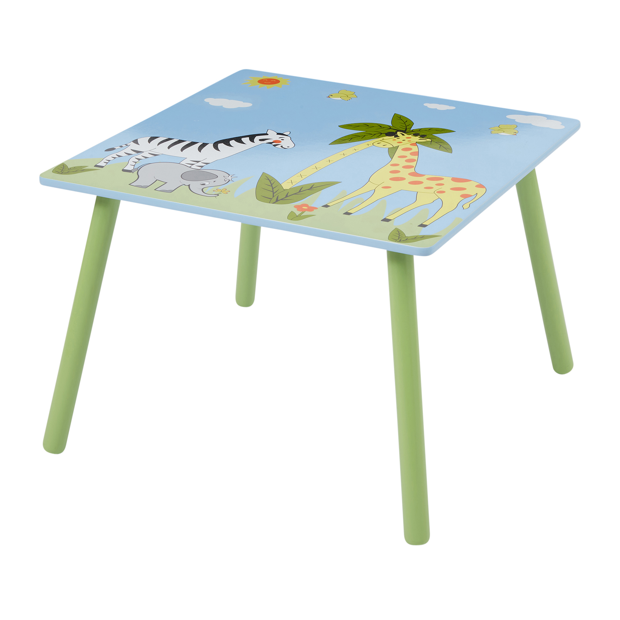 Kids Safari Table & Two Chairs Set – Animal Friends (18 Months-6 Years)