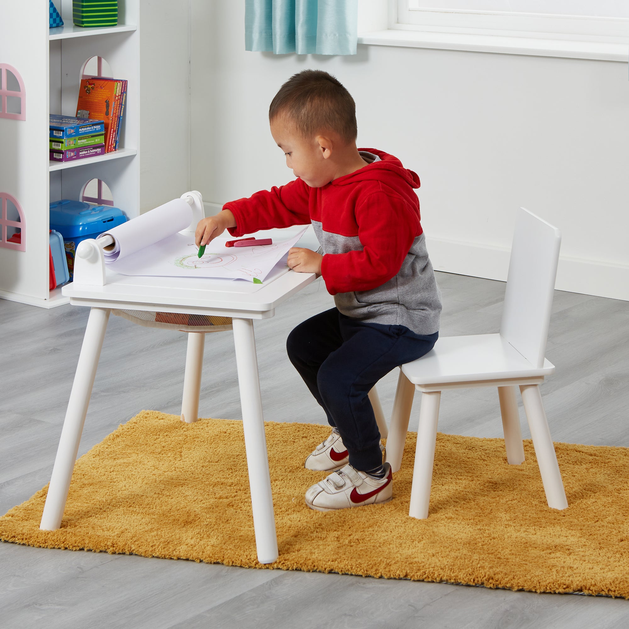 Kids White Writing Multi-Purpose Table & Chair Set (18 Months-6 Years)