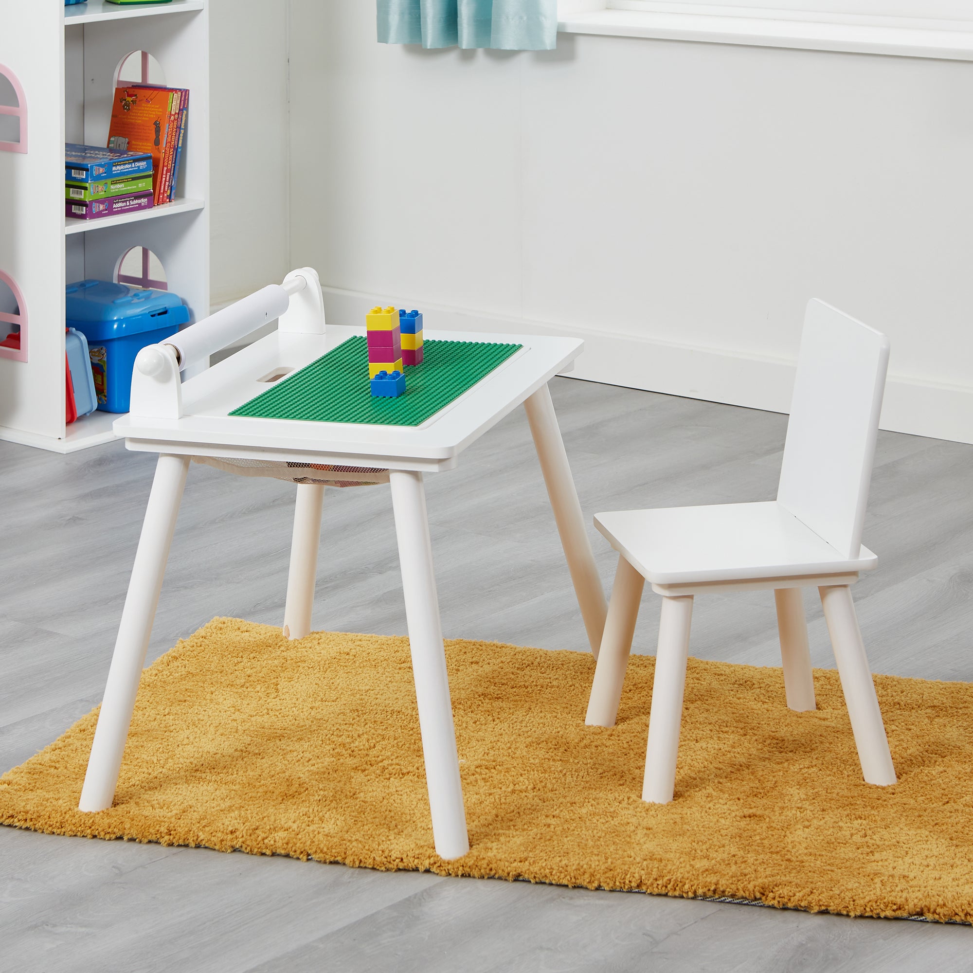 Kids White Writing Multi-Purpose Table & Chair Set (18 Months-6 Years)