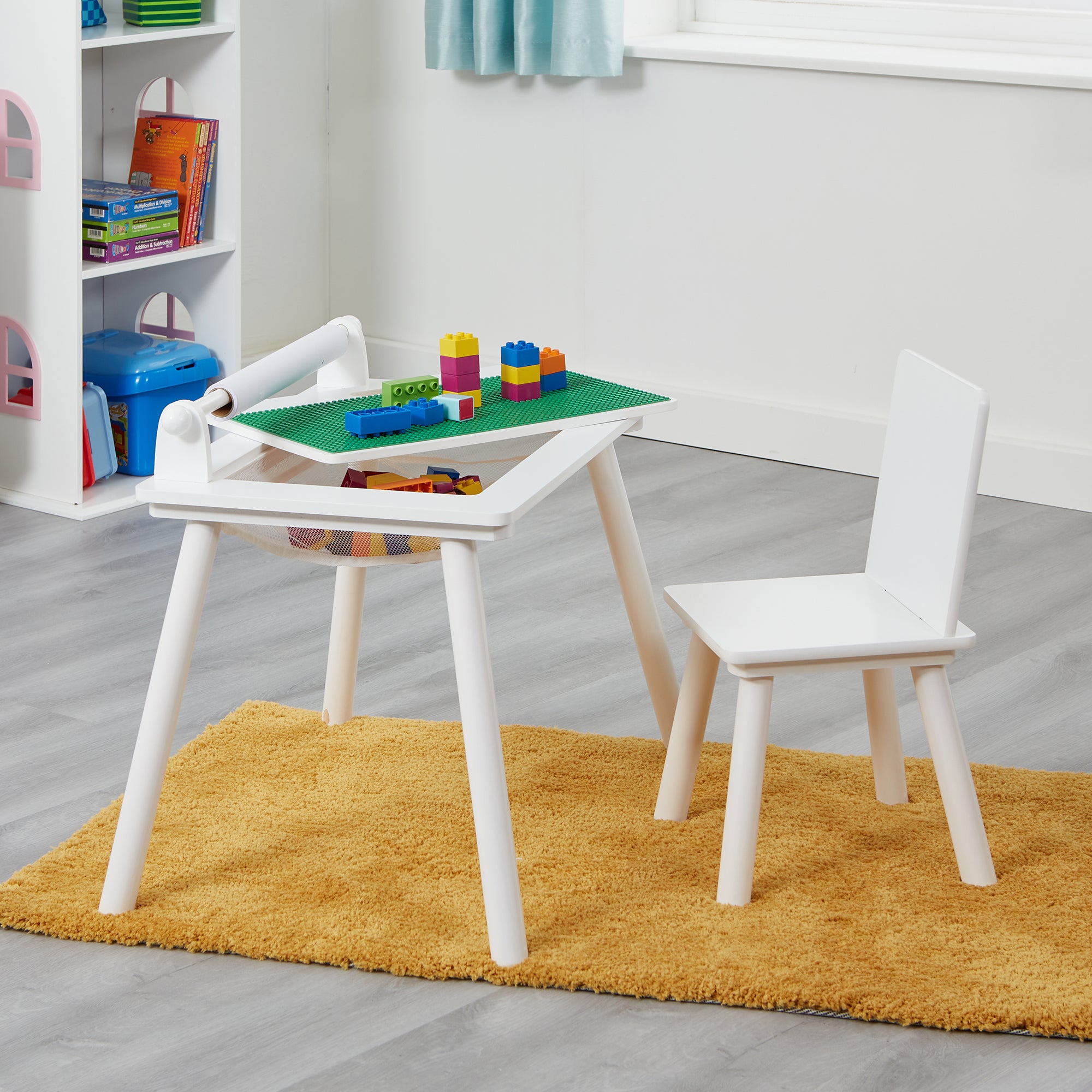 Kids White Writing Multi-Purpose Table & Chair Set (18 Months-6 Years)