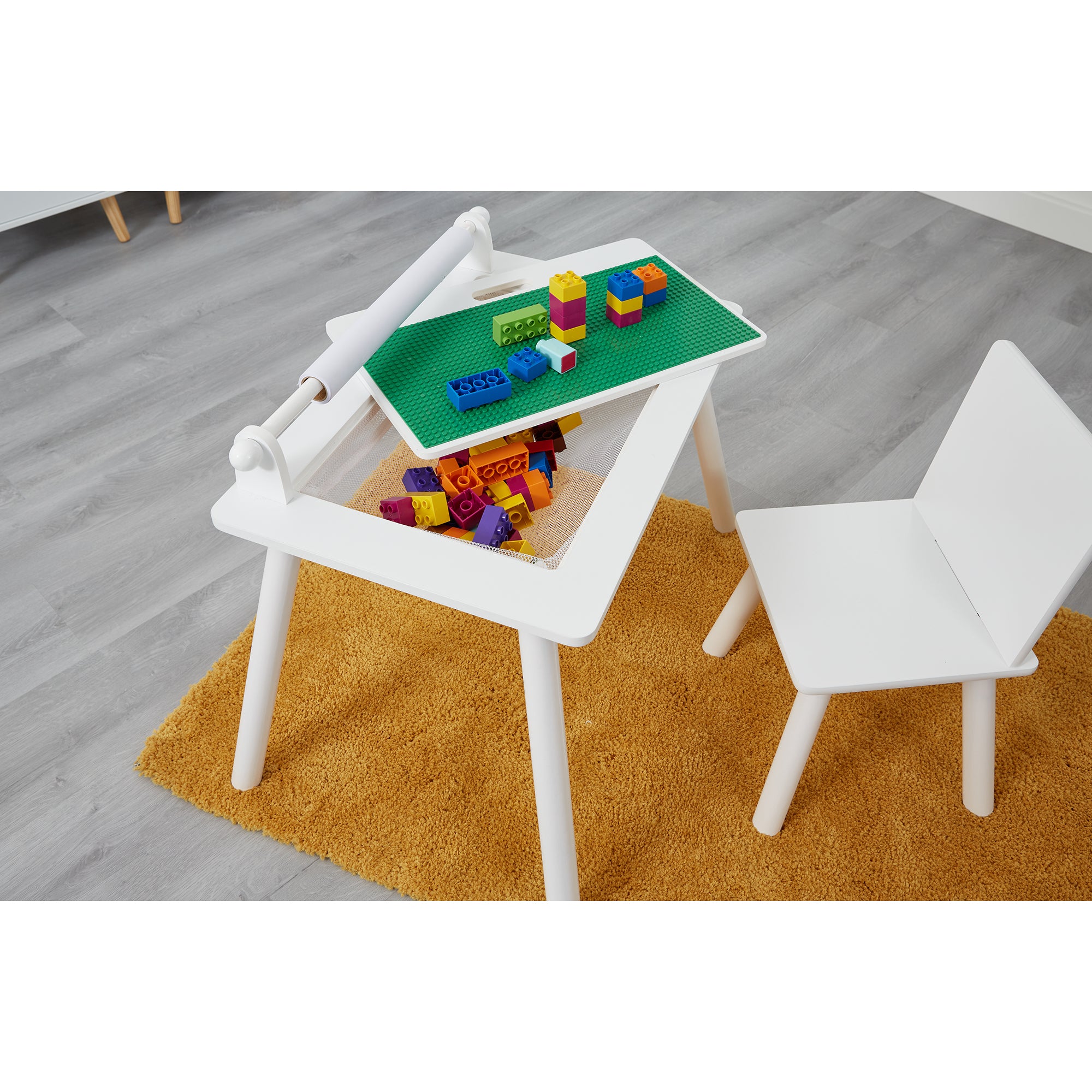 Kids White Writing Multi-Purpose Table & Chair Set (18 Months-6 Years)
