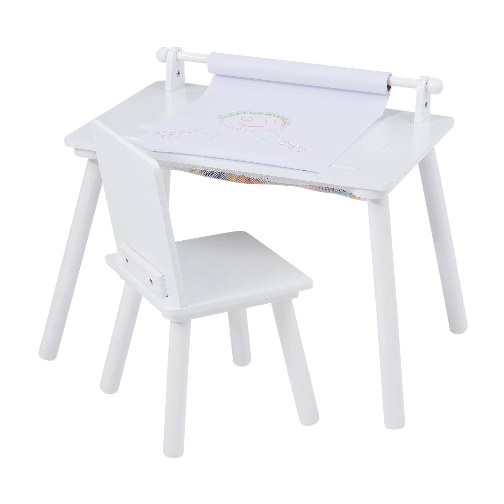 Kids White Writing Multi-Purpose Table & Chair Set (18 Months-6 Years)