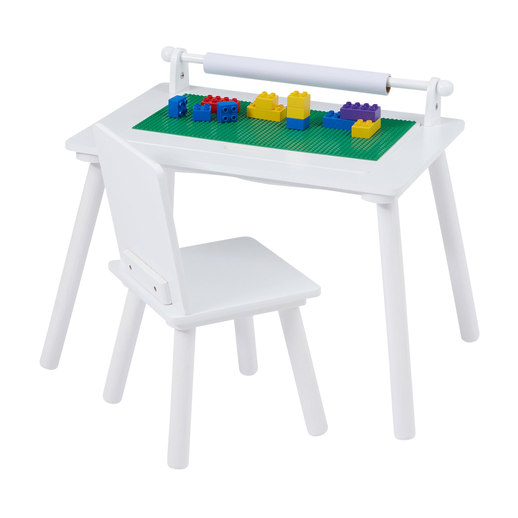 Kids White Writing Multi-Purpose Table & Chair Set (18 Months-6 Years)