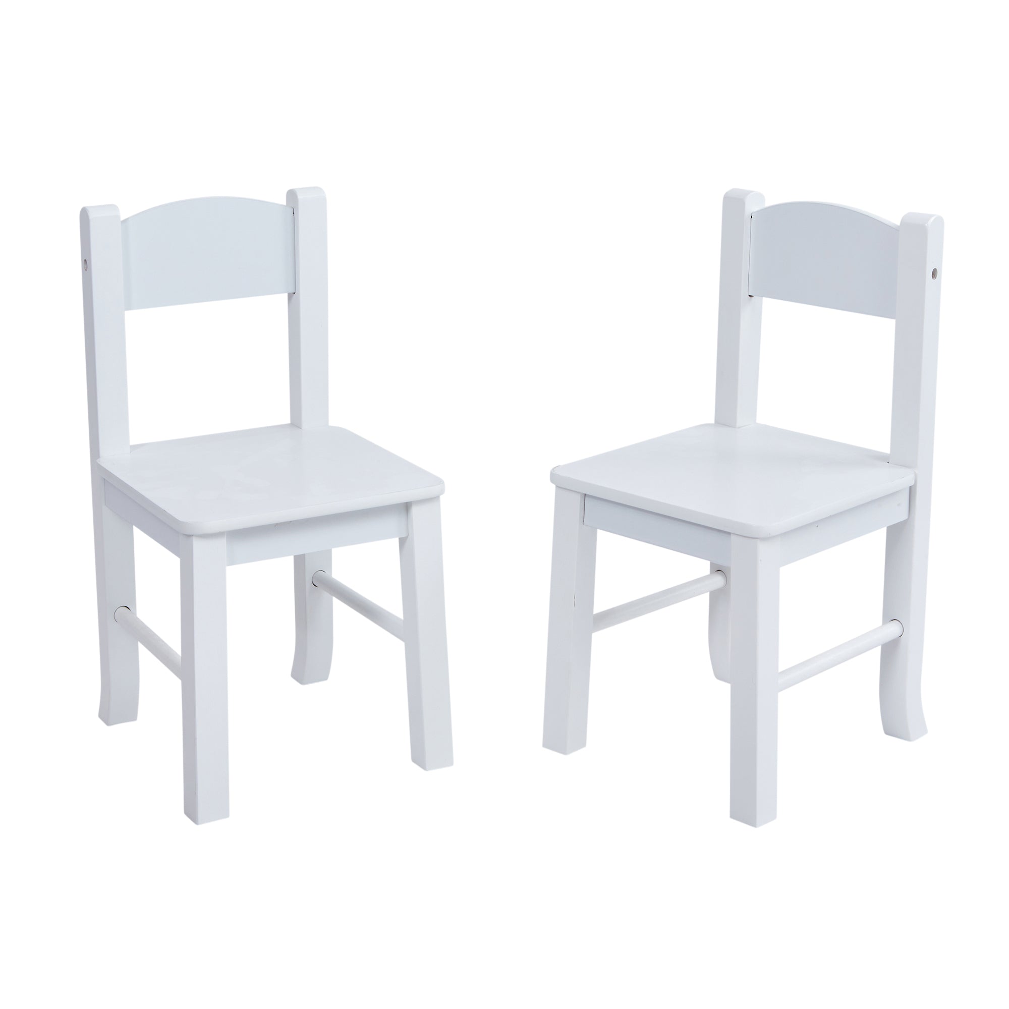 Kids White Wooden Table & 2 Chairs Set