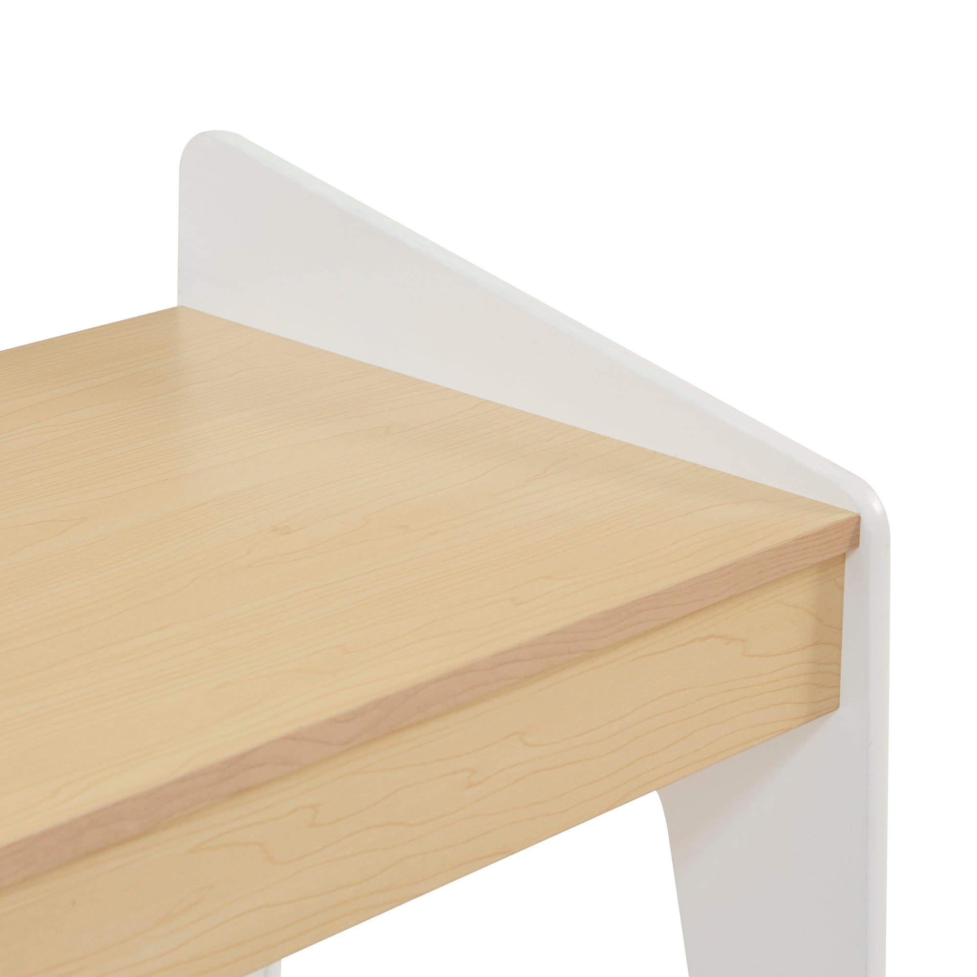 Kids White Wood Table & Chair Set Raised Sides (18 Months-5 Years)