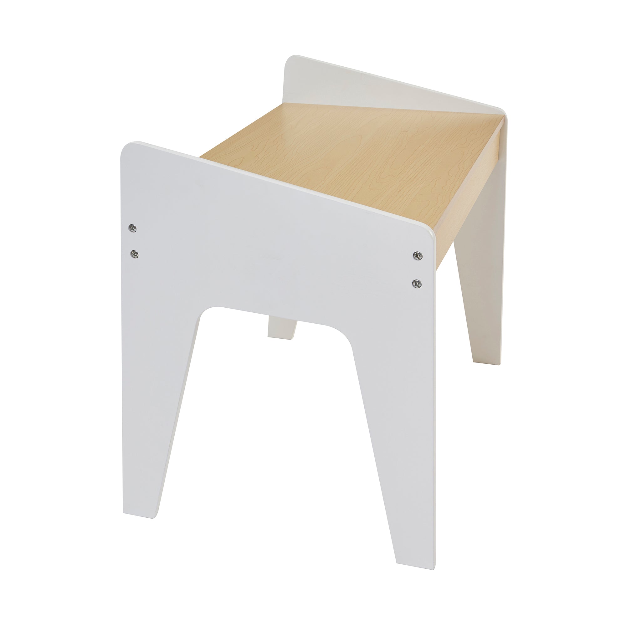 Kids White Wood Table & Chair Set Raised Sides (18 Months-5 Years)