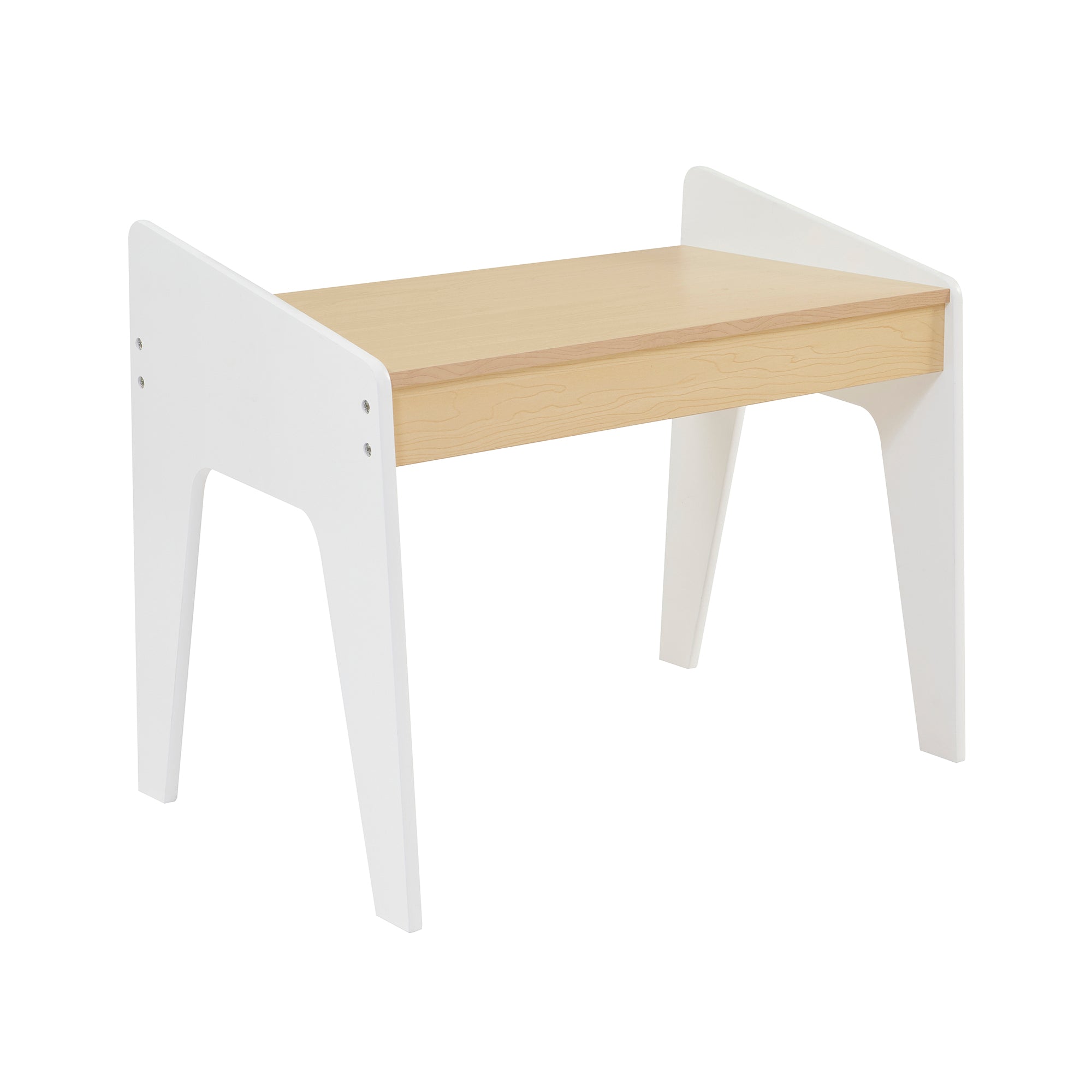 Kids White Wood Table & Chair Set Raised Sides (18 Months-5 Years)