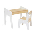 Kids White Wood Table & Chair Set Raised Sides (18 Months-5 Years)
