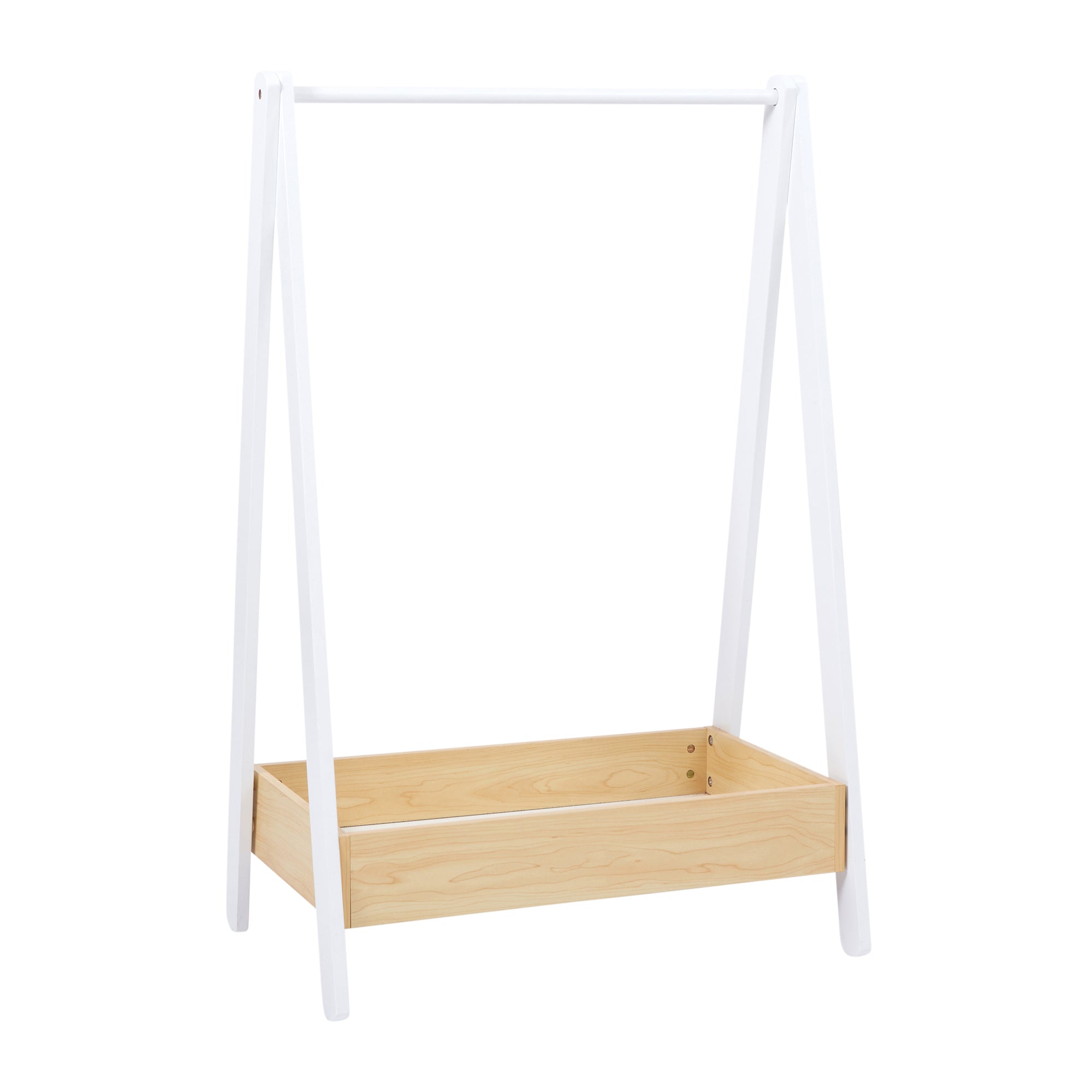 Kids White Pine Dressing Rail Storage (Ages 3+)