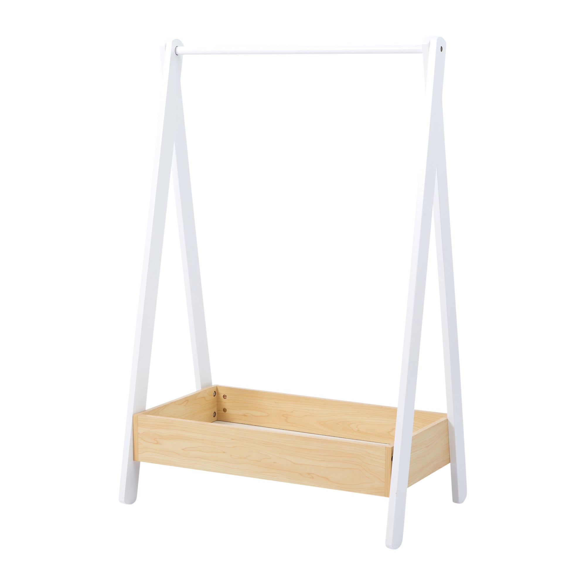 Kids White Pine Dressing Rail Storage (Ages 3+)
