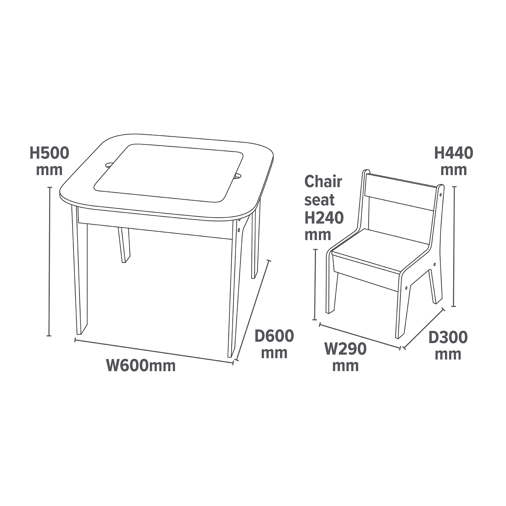 Kids 3-in-1 Storage Table & 2 Chairs Set (18 Months – 5 Years)