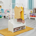 Kids Hanging Rail with Storage White Grey (3-7 Years)