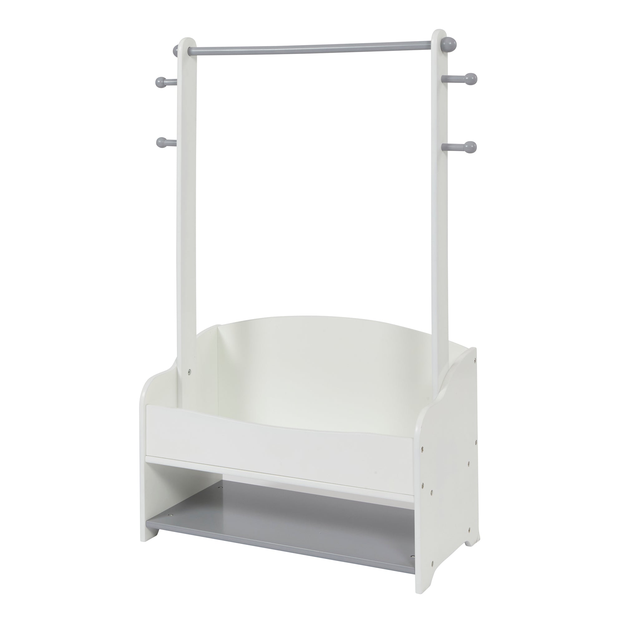 Kids Hanging Rail with Storage White Grey (3-7 Years)