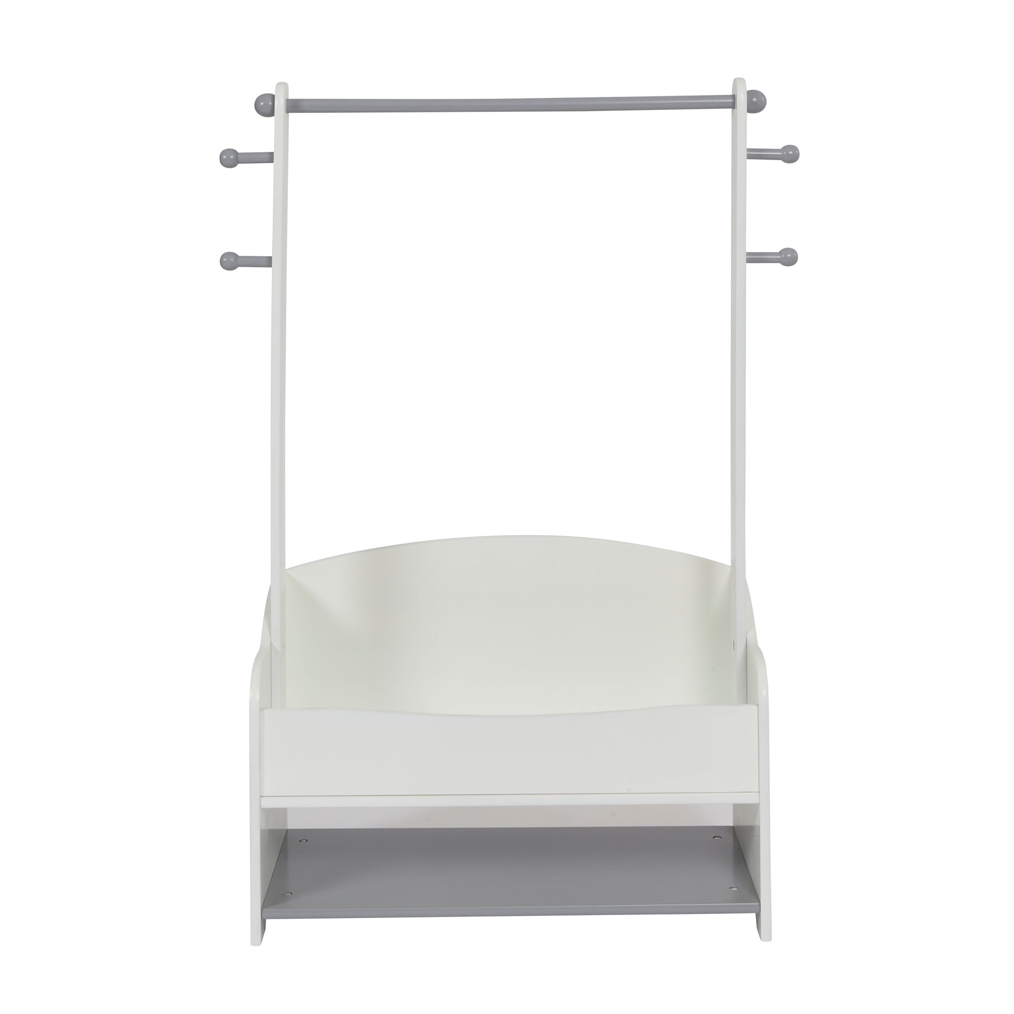 Kids Hanging Rail with Storage White Grey (3-7 Years)