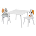 Kids Cat Dog Table & 2 Chairs Animal Play Set (18 Months-6 Years)