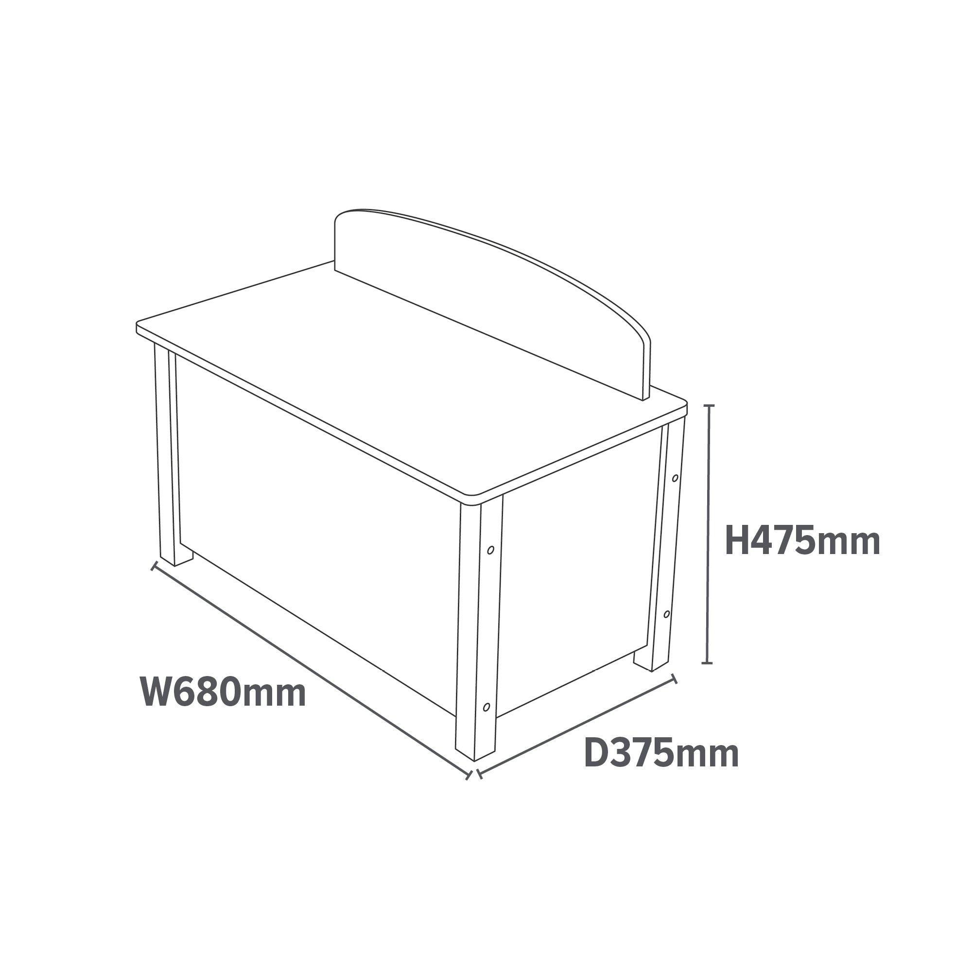 Kids Classic White Wooden Toy Box Storage (Ages 3+)