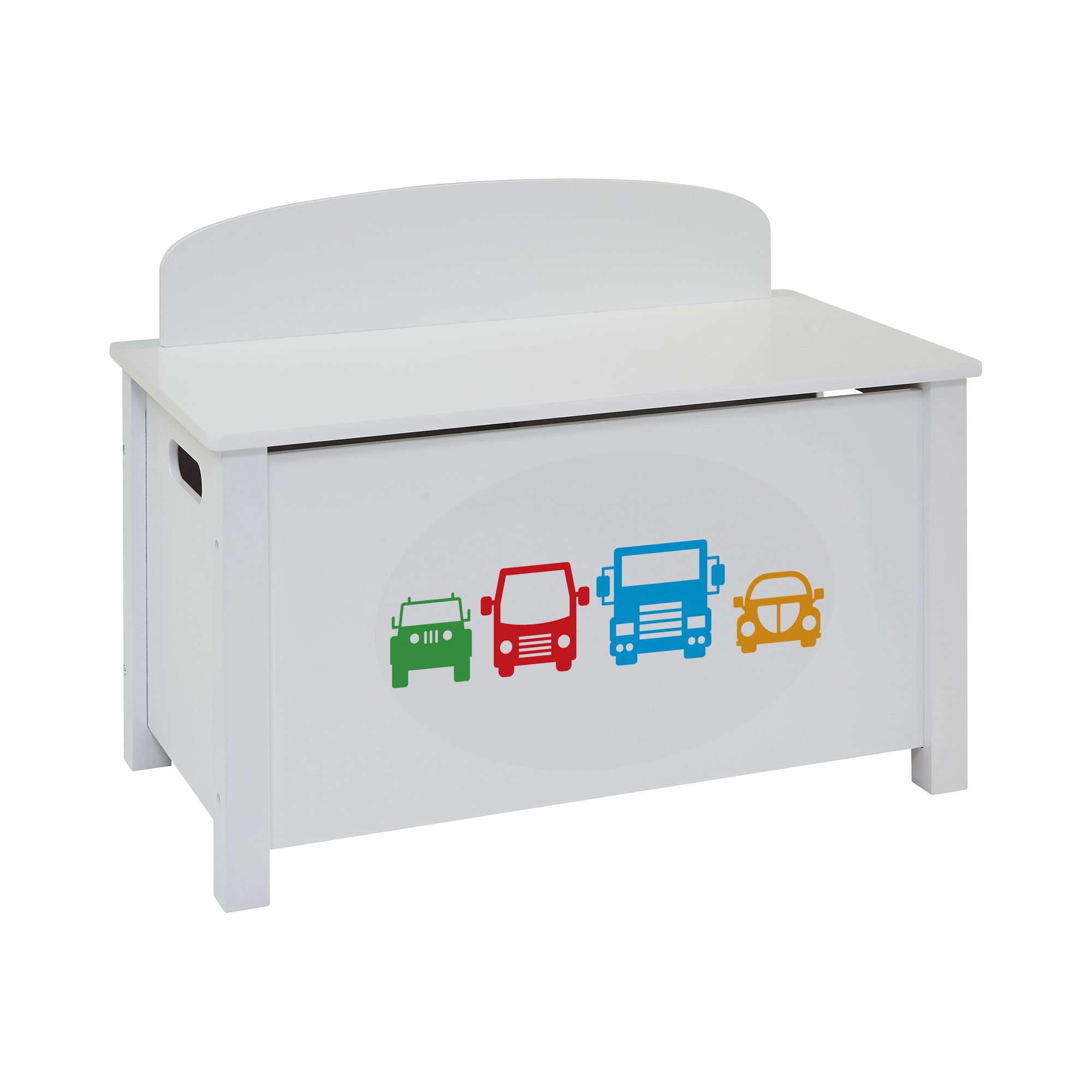 Kids White Wooden Toy Box Safe Storage (Ages 3+)