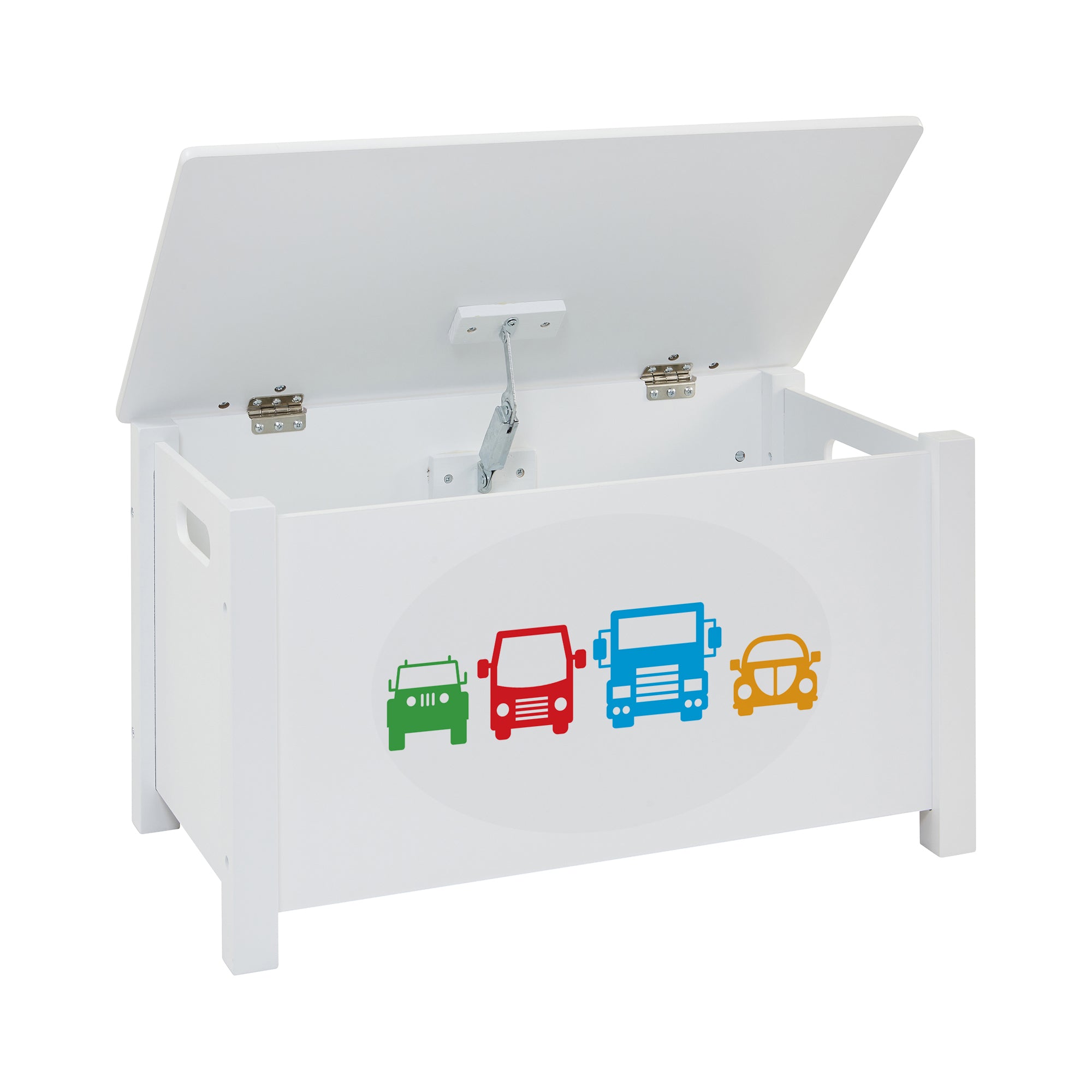 Kids White Wooden Toy Box Safe Storage (Ages 3+)