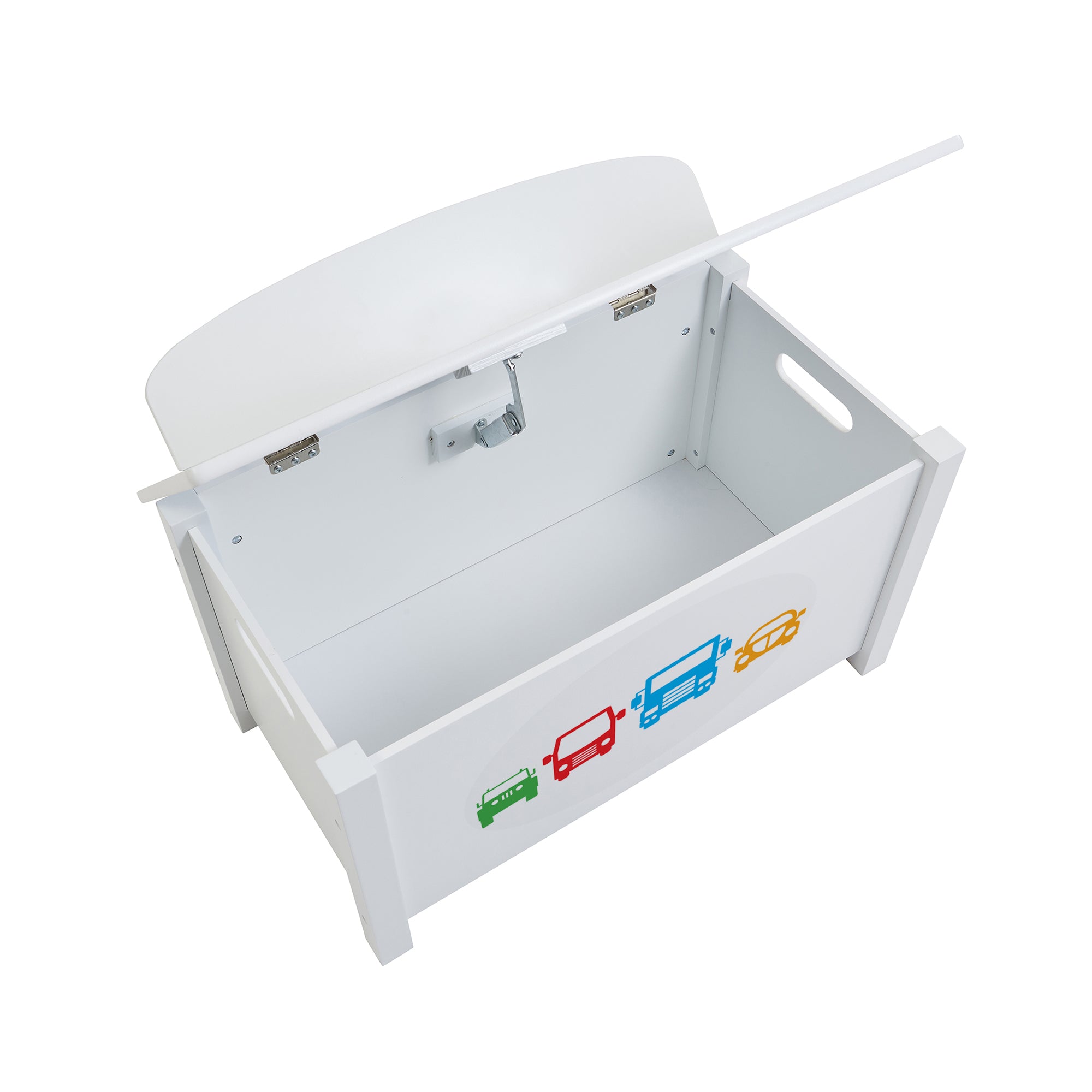 Kids White Wooden Toy Box Safe Storage (Ages 3+)
