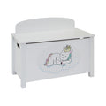 Kids White Wooden Unicorn Toy Box Safe Hinged Storage (Ages 3+)