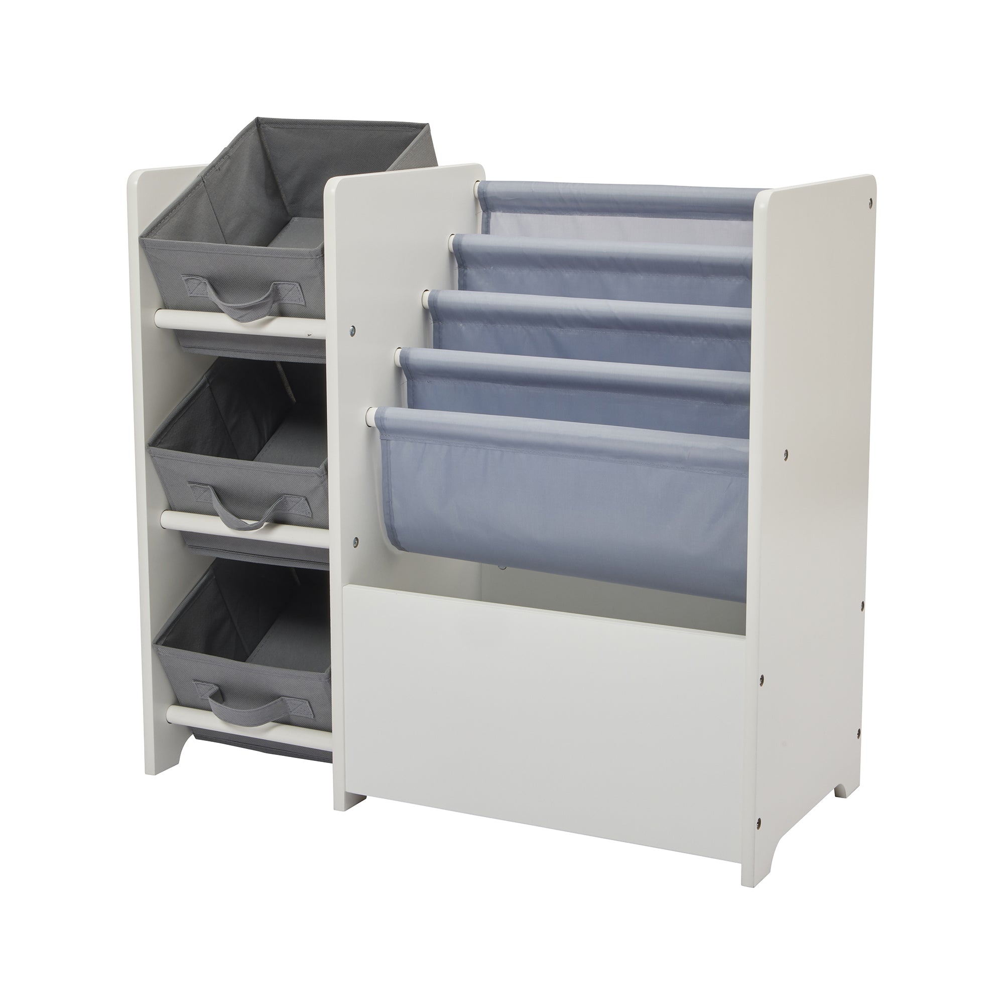 Kids White Book Display Storage Unit 4 Bins (Ages 2+)